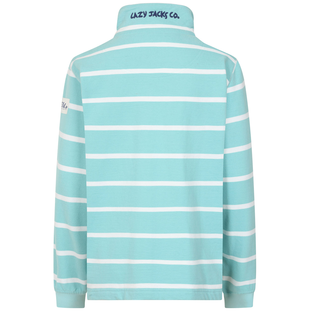 LJ35  - Ladies Striped Quarter Zip Sweatshirt -  Peppermint