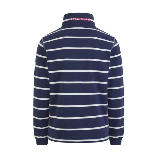 LJ35 - Ladies Striped Quarter Zip Sweatshirt - White