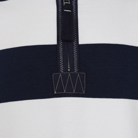LJ39 - Mens Striped 1/4 Zip Sweatshirt - Marine