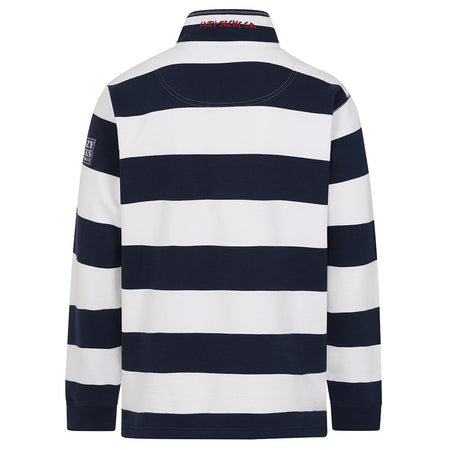 LJ39 - Mens Striped 1/4 Zip Sweatshirt - Marine