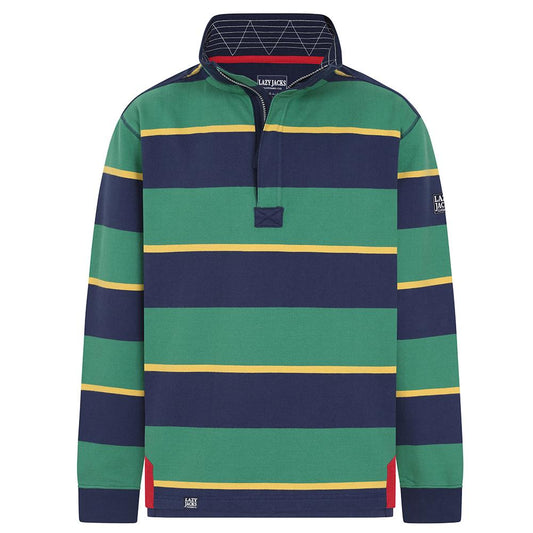 LJ39 - Mens Striped 1/4 Zip Sweatshirt - Fern