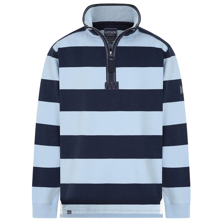 LJ39 - Mens Striped 1/4 Zip Sweatshirt - Sky