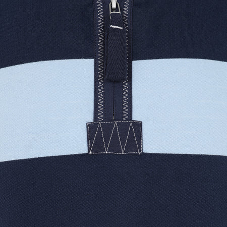 LJ39 - Mens Striped 1/4 Zip Sweatshirt - Sky