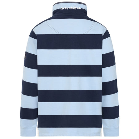 LJ39 - Mens Striped 1/4 Zip Sweatshirt - Sky