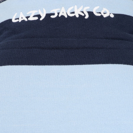 LJ39 - Mens Striped 1/4 Zip Sweatshirt - Sky