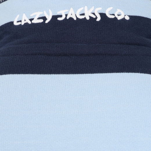 LJ39 - Mens Striped 1/4 Zip Sweatshirt - Sky