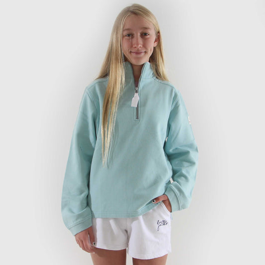 LJ3C - Girl's 1/4 Zip Sweatshirt - Mint