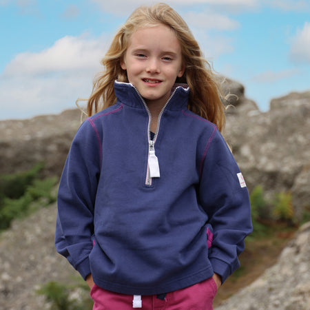 LJ3C  - Girls Quarter Zip Sweatshirt - Twilight