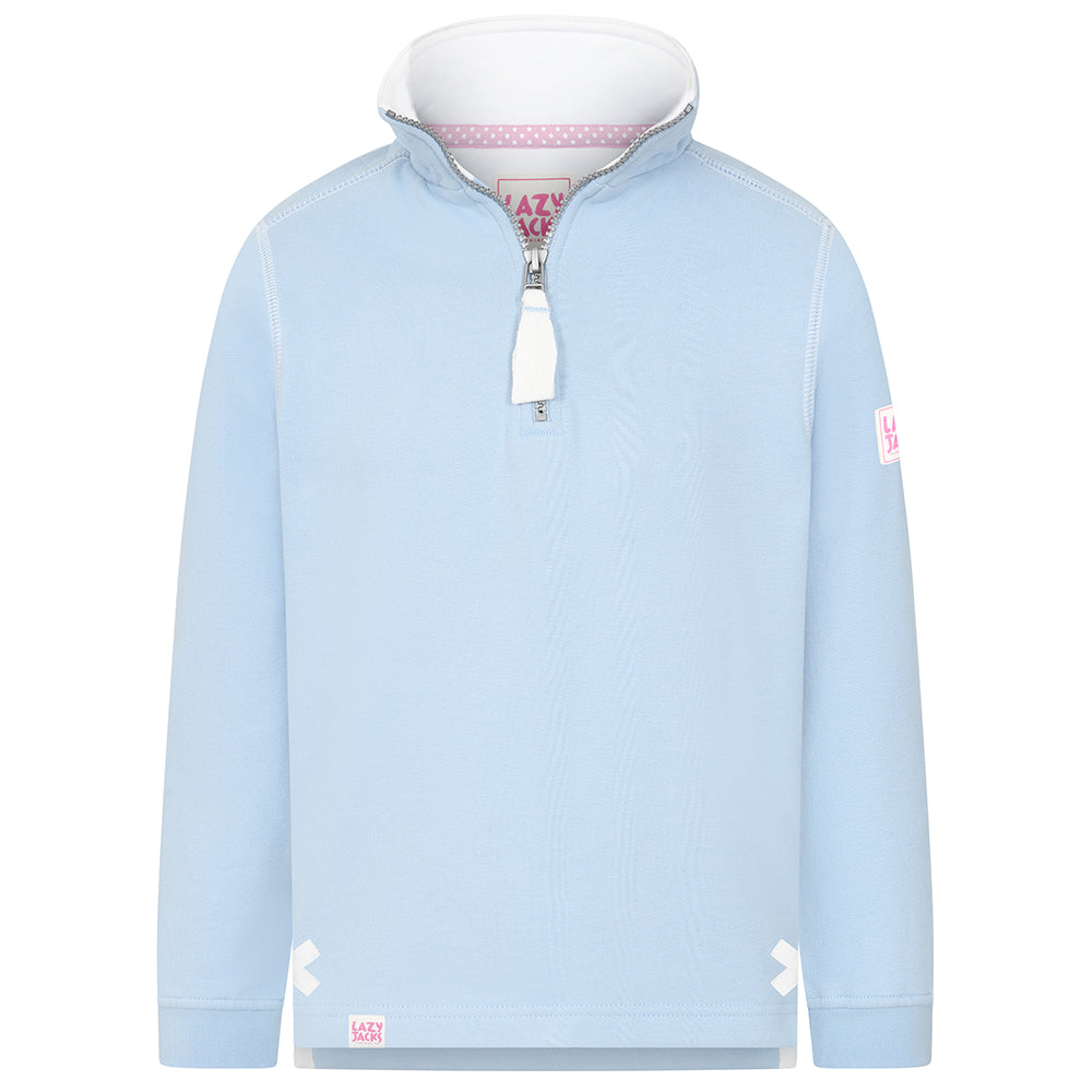 LJ3C - Girl's 1/4 Zip Sweatshirt - Sky
