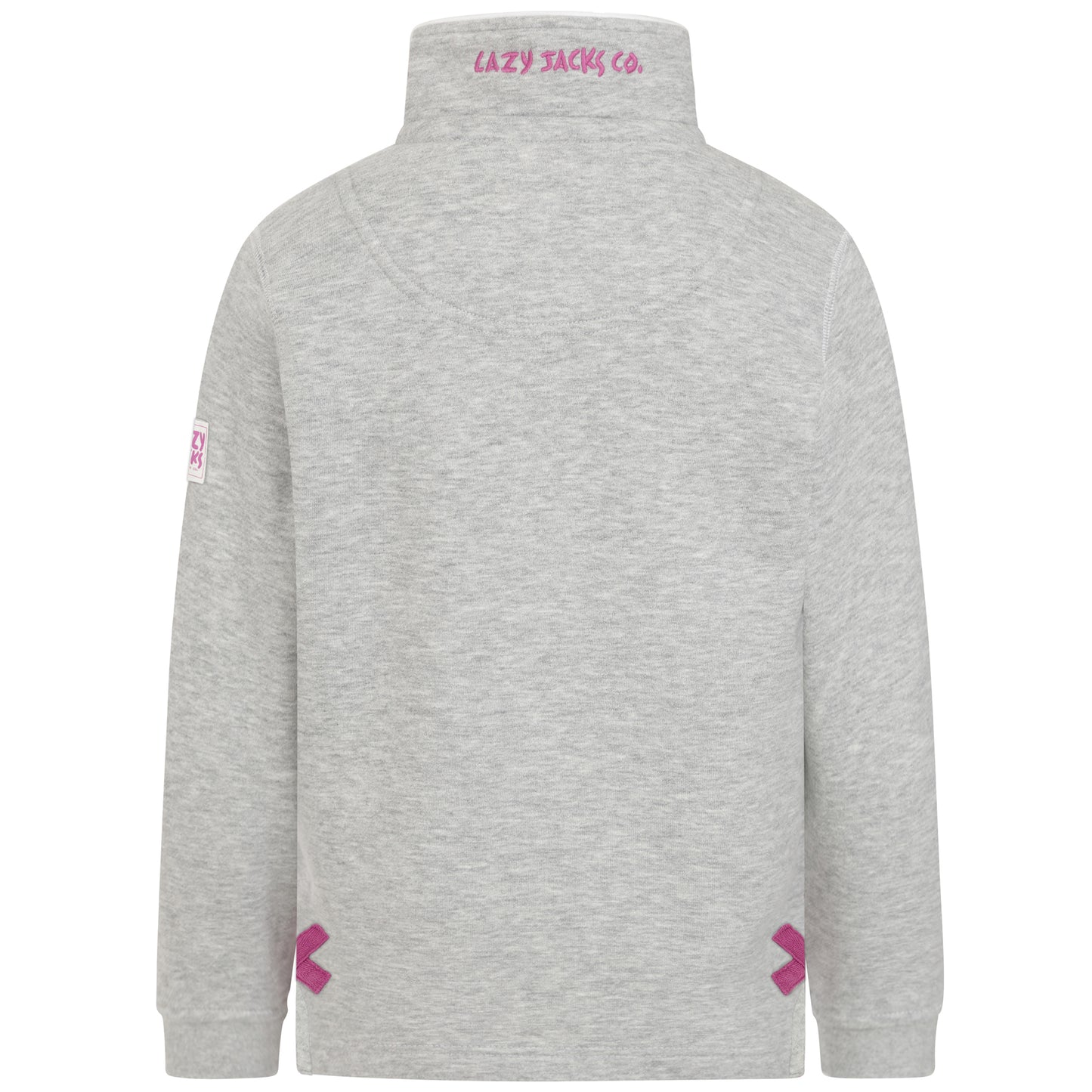 LJ3C - Girl's 1/4 Zip Sweatshirt - Grey Marl