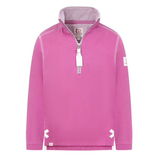 LJ3C  - Girls Quarter Zip Sweatshirt - Raspberry
