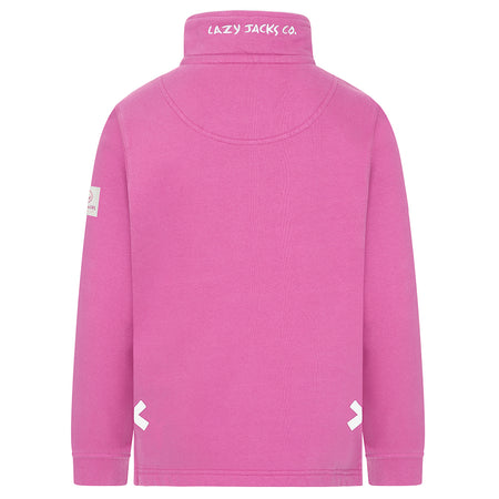 LJ3C  - Girls Quarter Zip Sweatshirt - Raspberry