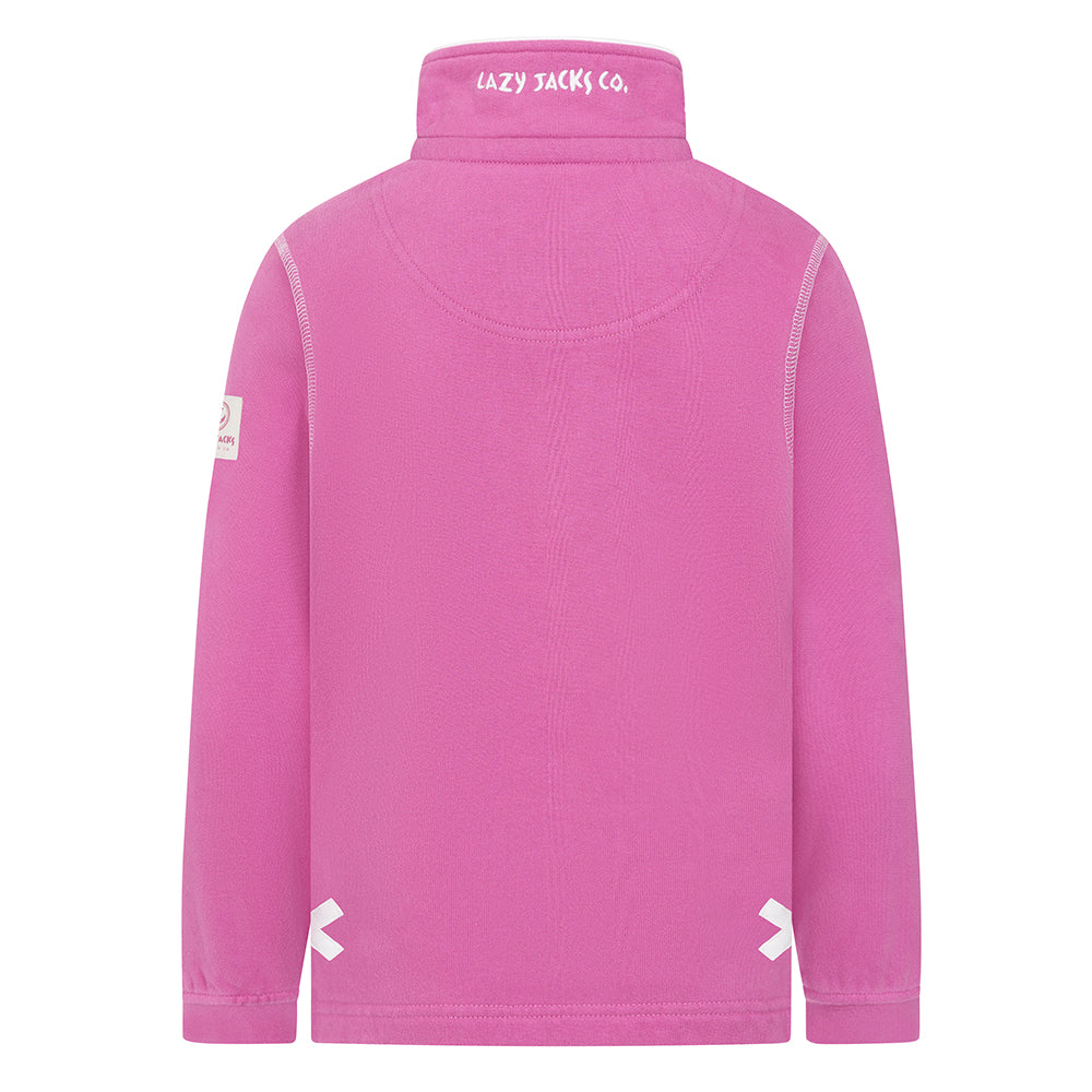 LJ3C - Girls Quarter Zip - Raspberry