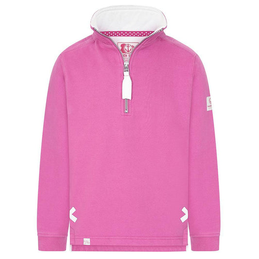 LJ3C - Girls 1\4 Zip Sweatshirt - Raspberry
