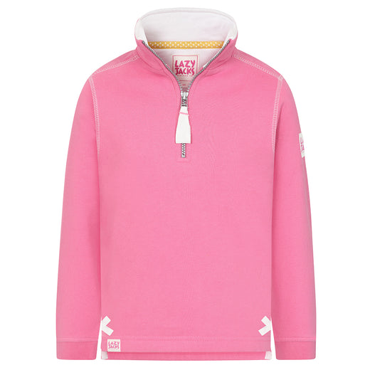 LJ3C - Girl's 1/4 Zip Sweatshirt - Salmon