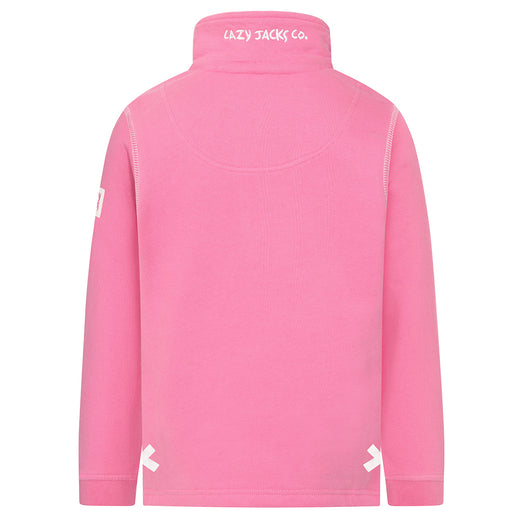 LJ3C - Girl's 1/4 Zip Sweatshirt - Salmon