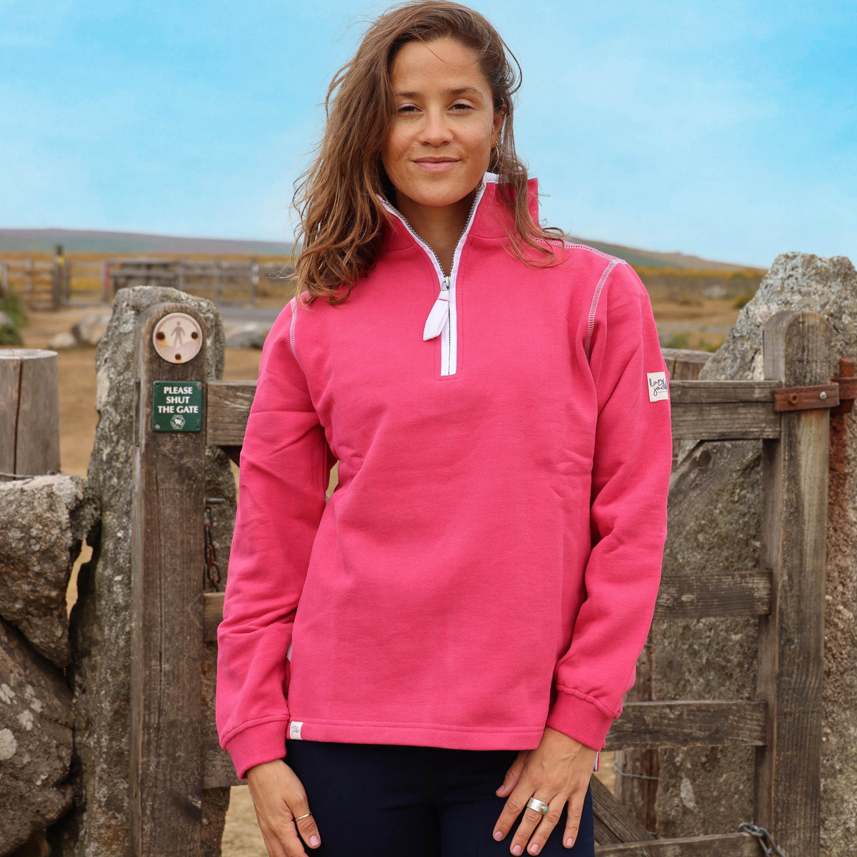 LJ3 - Ladies 1/4 Zip Sweatshirt - Cherry