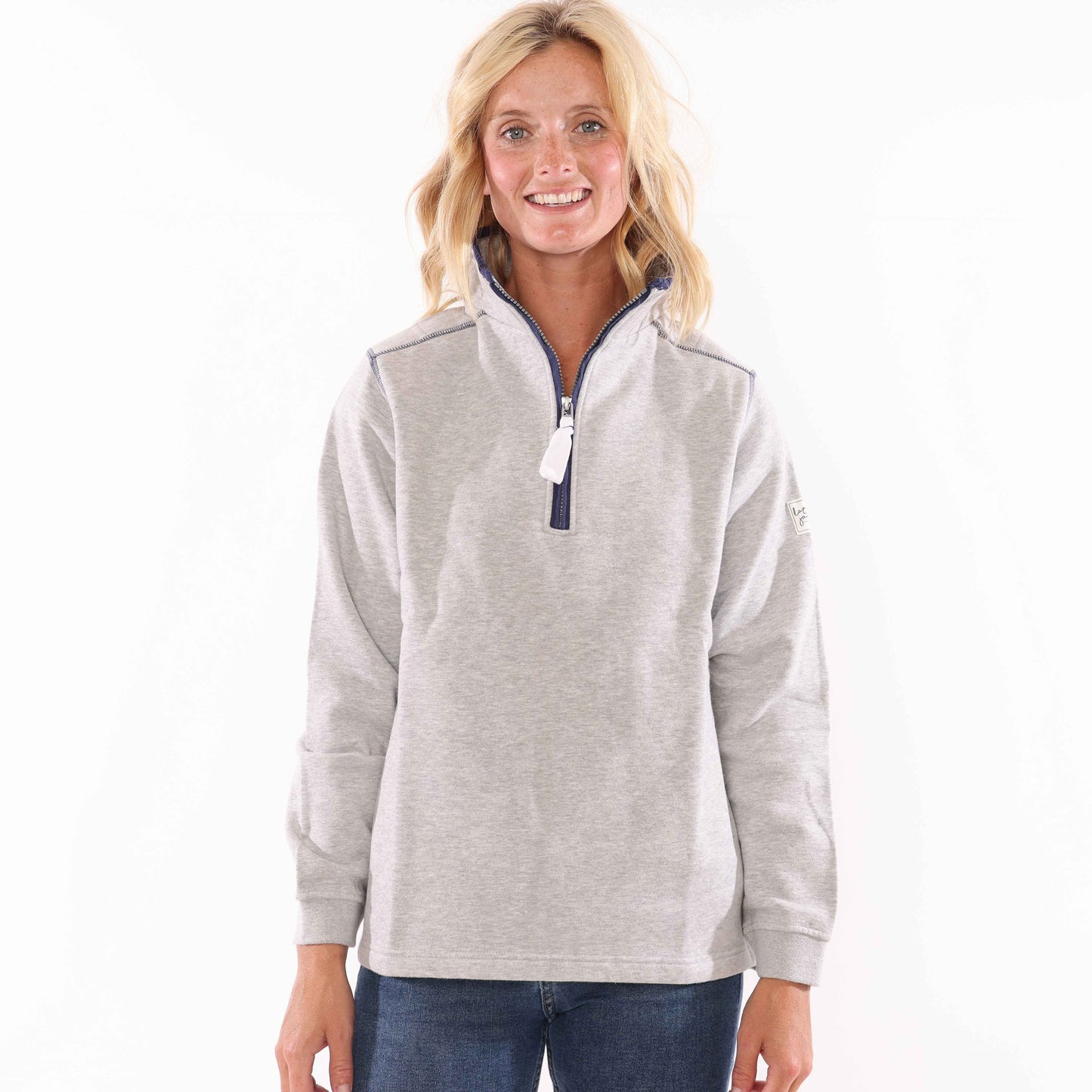 LJ3 - Ladies' 1/4 Zip Sweatshirt - Grey Marl