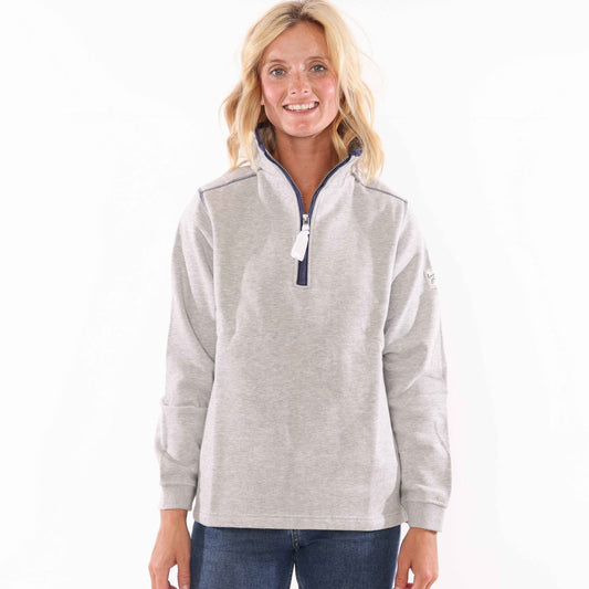 LJ3 - Ladies' 1/4 Zip Sweatshirt - Grey Marl
