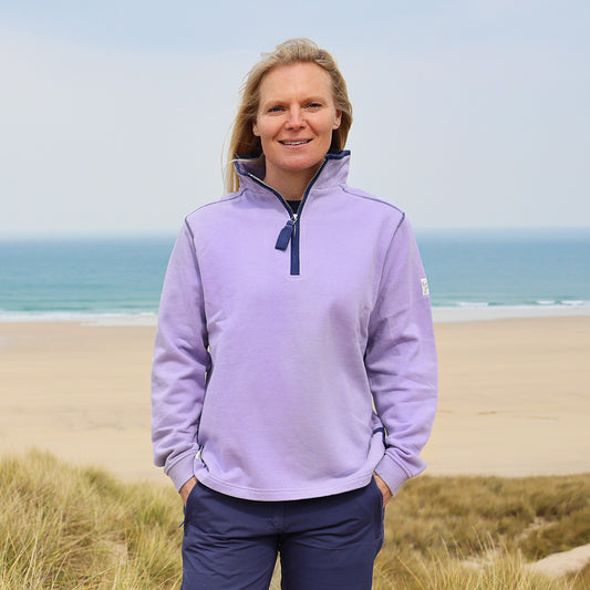 LJ3 - Ladies' 1/4 Zip Sweatshirt - Lilac