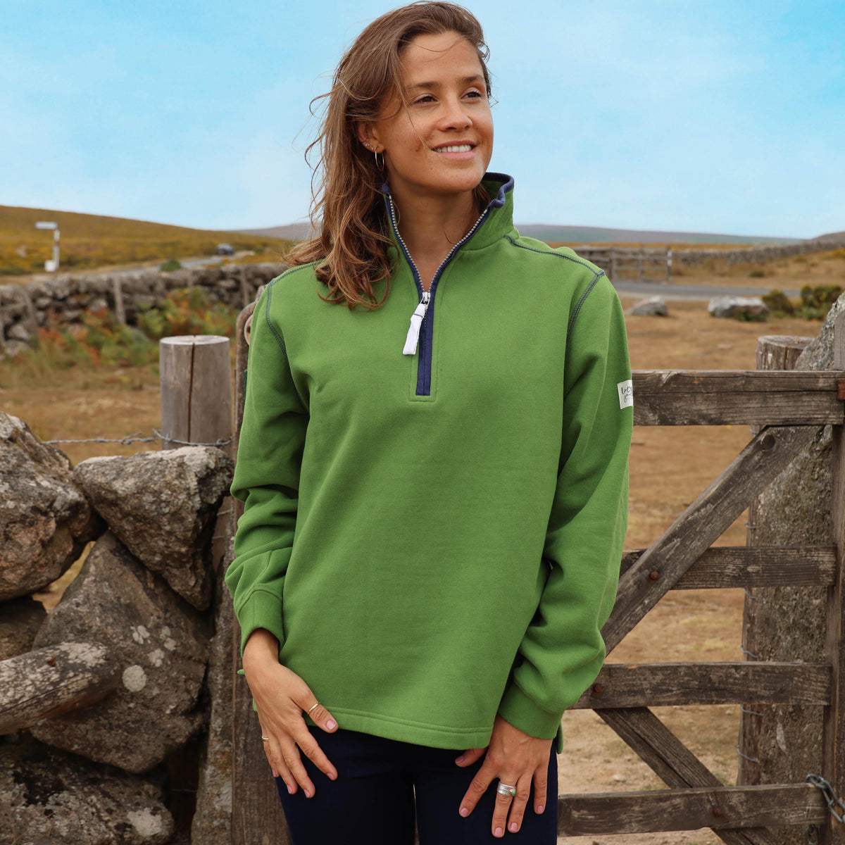 LJ3 - Ladies Quarter Zip Sweatshirt - Sage