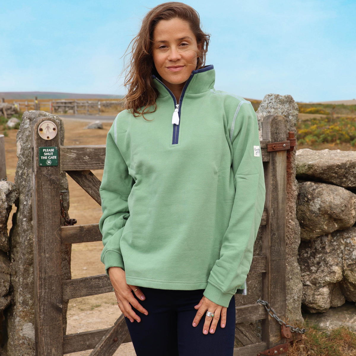 LJ3 - Ladies 1/4 Zip Sweatshirt - Samphire