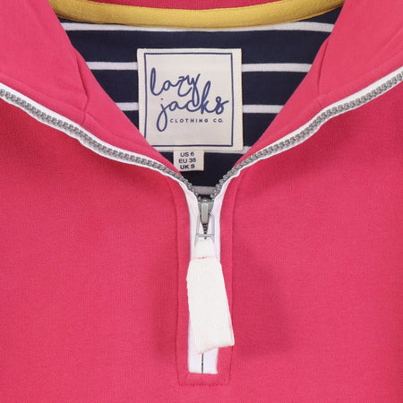LJ3 - Ladies 1/4 Zip Sweatshirt - Cherry