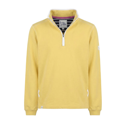 LJ3 - Supersoft 1/4 Zip Sweatshirt - Lemon With White Trim