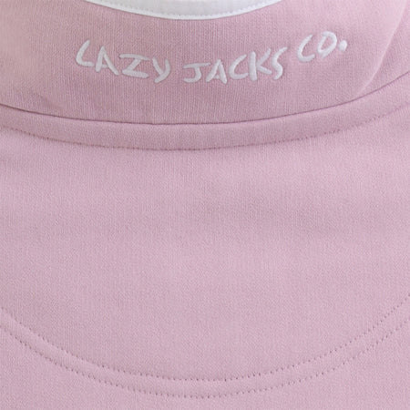 LJ3 - Supersoft 1/4 Zip Sweatshirt - Pink With White Trim