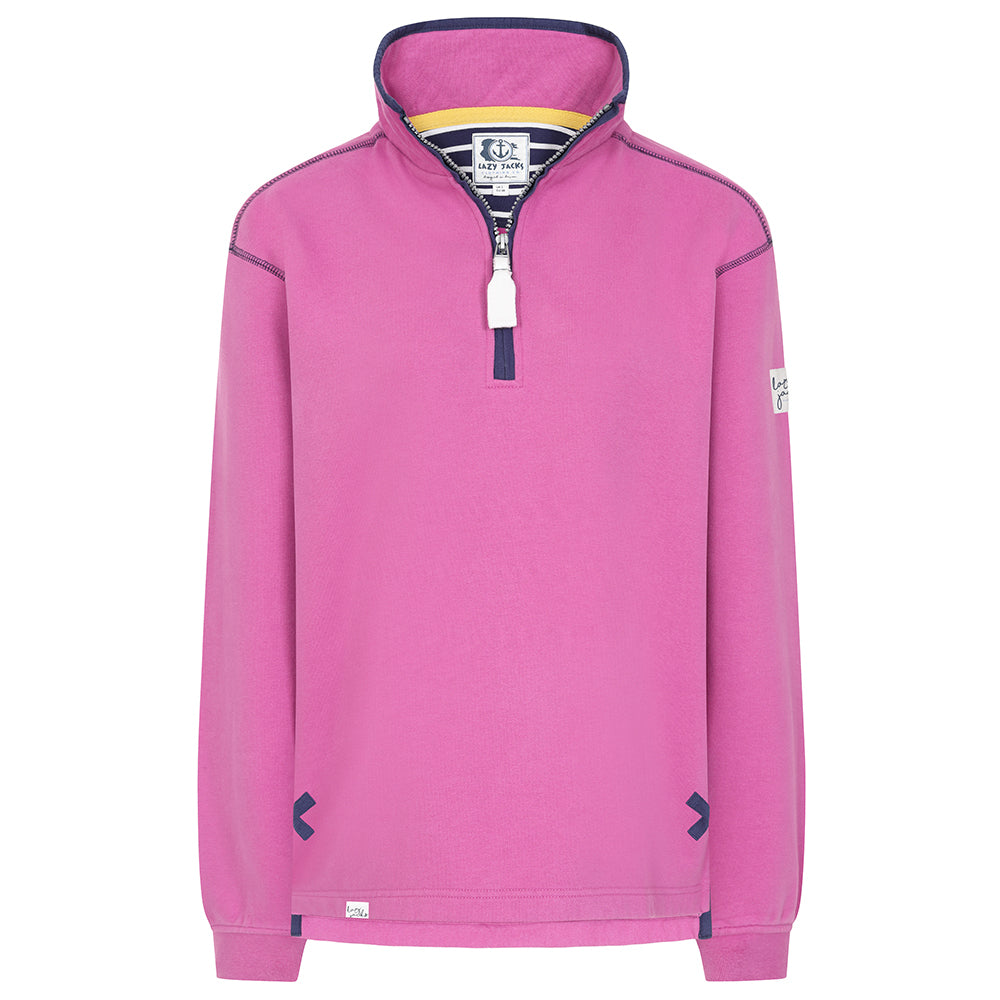 LJ3 - Ladies 1/4 Zip Sweatshirt - Raspberry