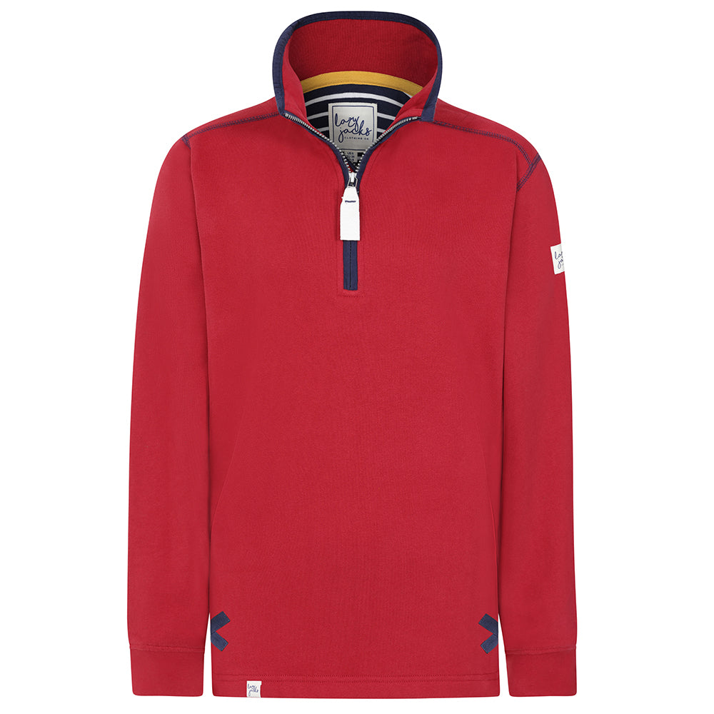 LJ3 - Ladies Quarter Zip Sweatshirt - Red