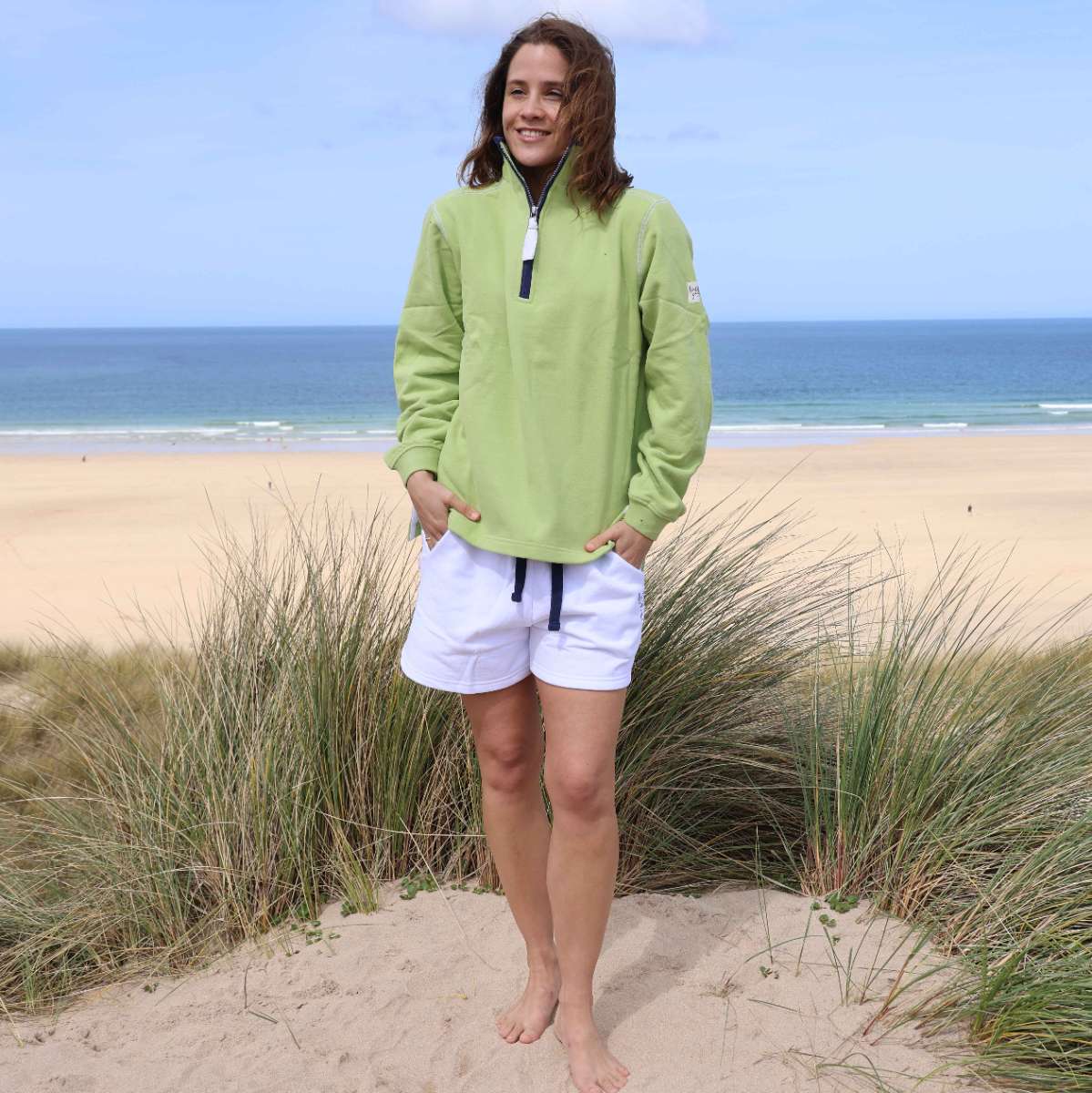 LJ3 - Ladies 1/4 Zip Sweatshirt - Lime