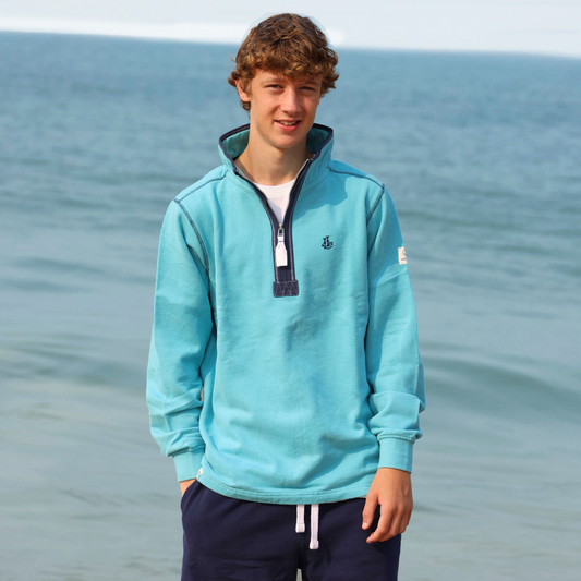 LJ40 - Men's Quarter Zip Sweatshirt - Turquoise