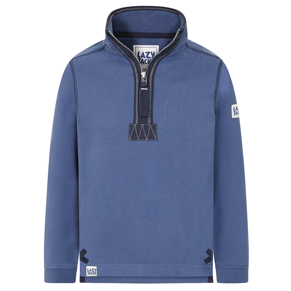 LJ40C - Boy's 1/4 Zip Sweatshirt - Denim