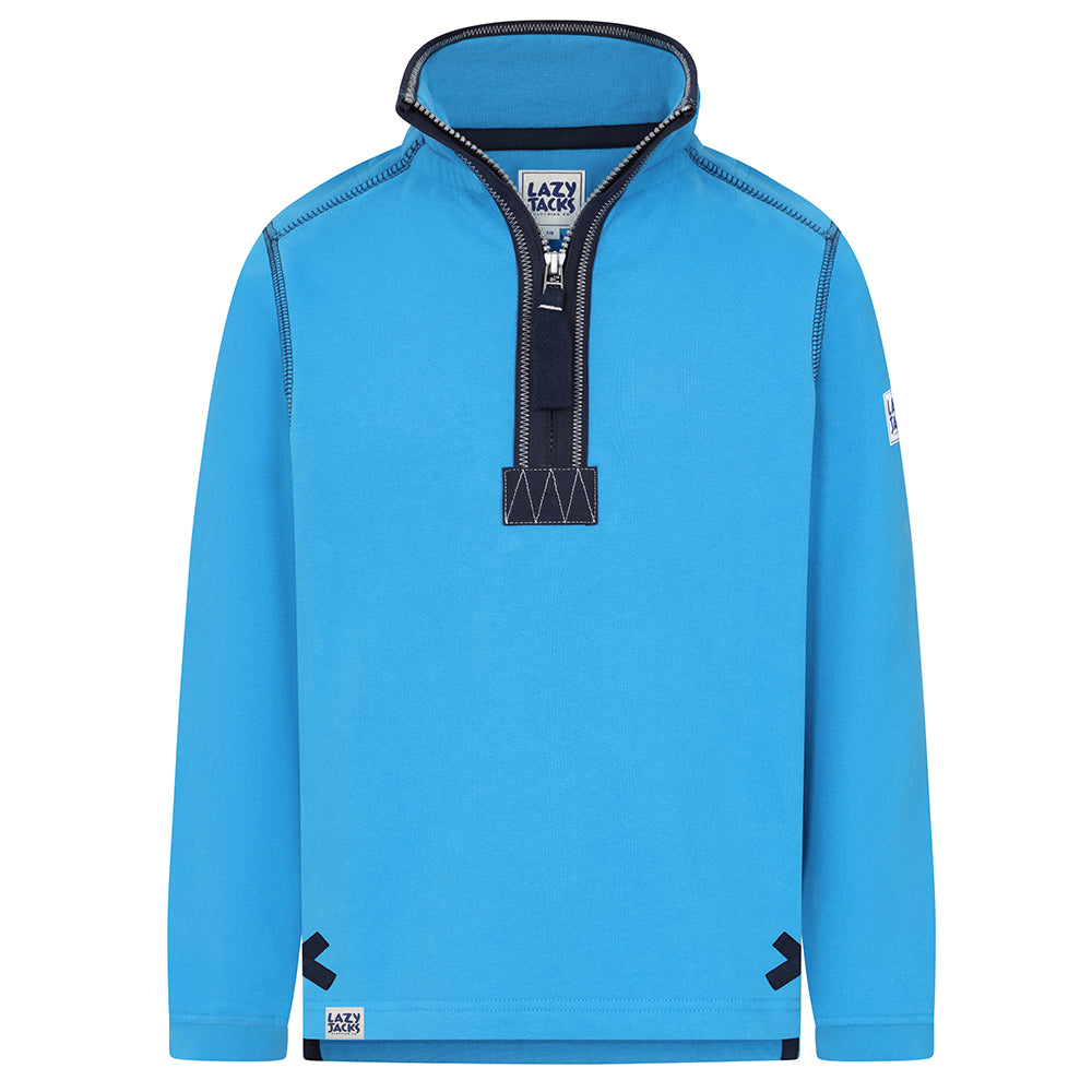 LJ40C - Boy's 1/4 Zip Sweatshirt - Blue Lagoon