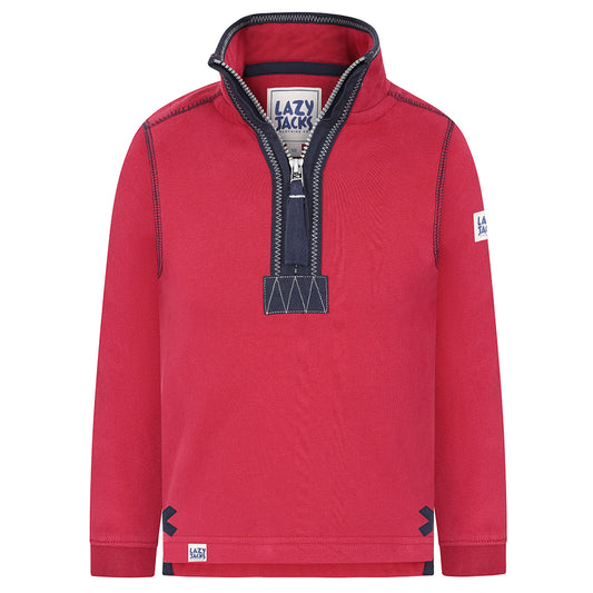 LJ40C - Boy's 1/4 Zip Sweatshirt - Rouge
