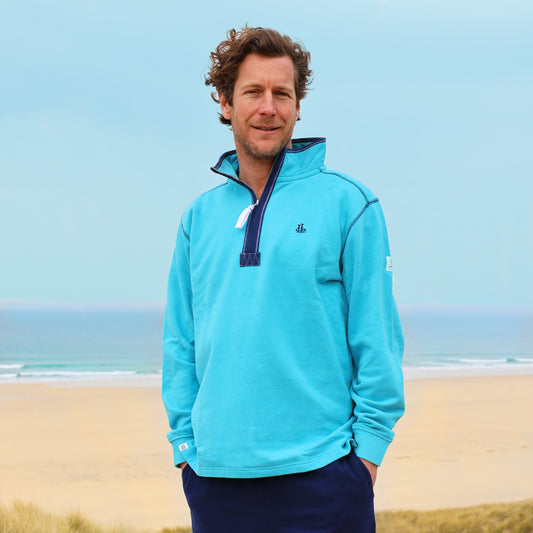 LJ40 - Men's Quarter Zip Sweatshirt - Turquoise