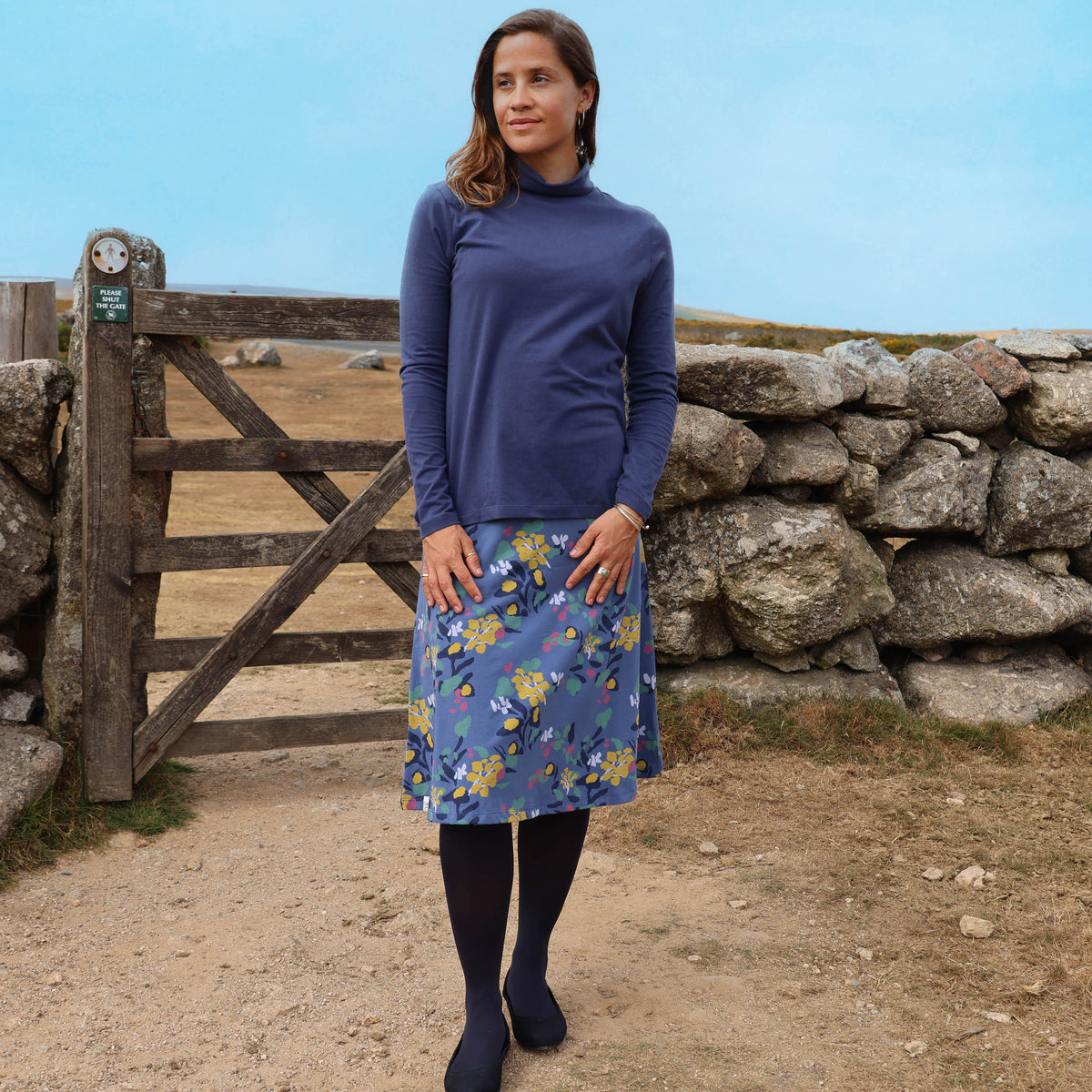 LJ41 - Printed Jersey Skirt - Abstract Twilight