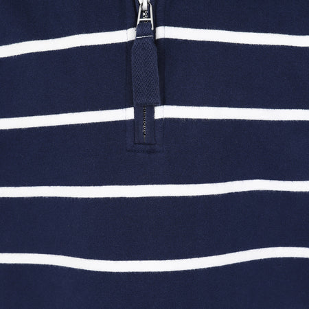 LJ51C - Boys 1/4 Zip Striped Sweatshirt - Marine