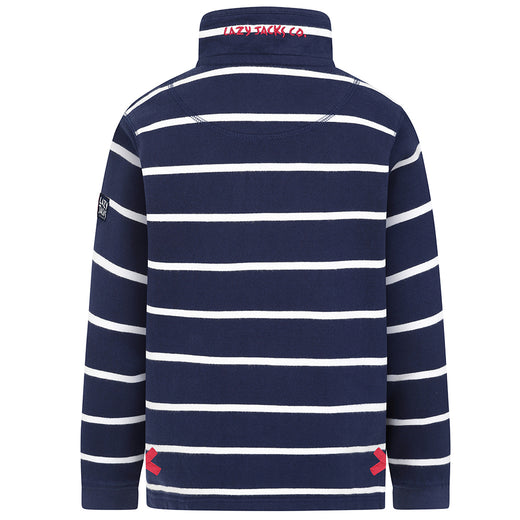 LJ51C - Boys 1/4 Zip Striped Sweatshirt - Marine