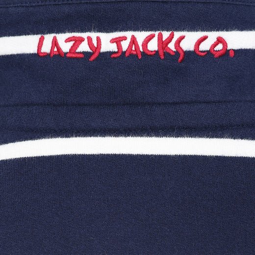 LJ51C - Boys 1/4 Zip Striped Sweatshirt - Marine