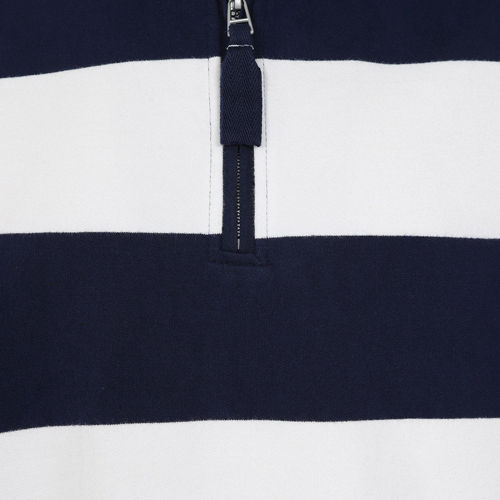 LJ51 - Striped Sweatshirt - Marine and White