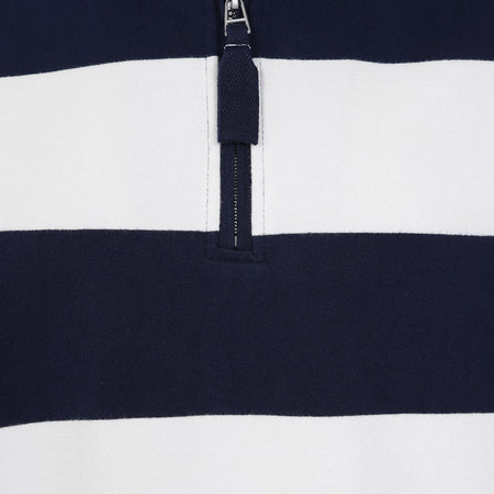 LJ51 - Striped Sweatshirt - Marine and White