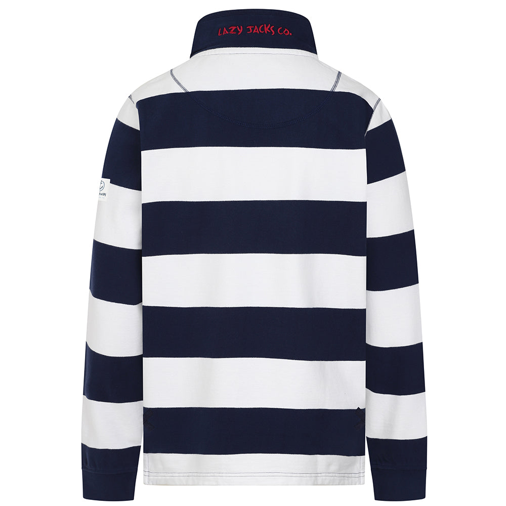 LJ51 - Striped Sweatshirt - Marine and White