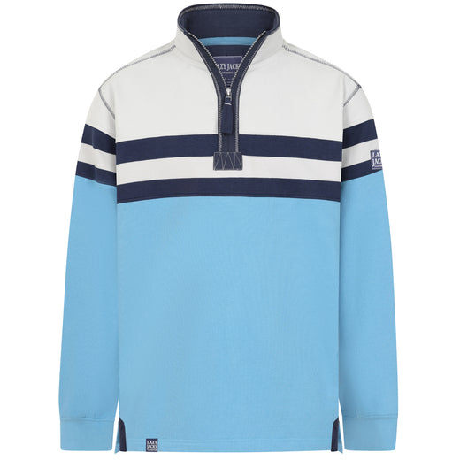 LJ51 - Men's Striped 1/4 Zip Sweatshirt - Ocean