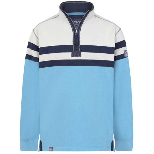 LJ51 - Men's Striped 1/4 Zip Sweatshirt - Ocean
