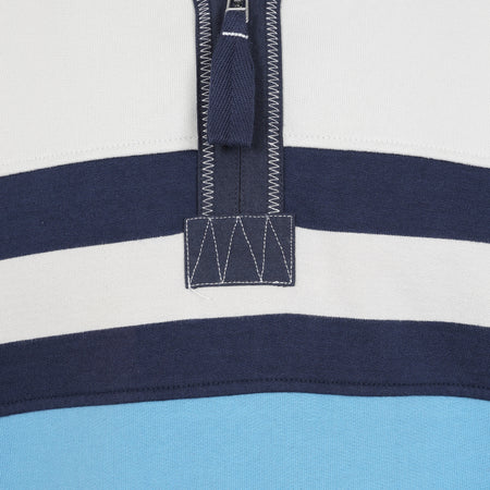 LJ51 - Men's Striped 1/4 Zip Sweatshirt - Ocean