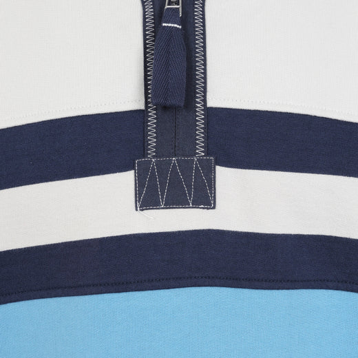 LJ51 - Men's Striped 1/4 Zip Sweatshirt - Ocean
