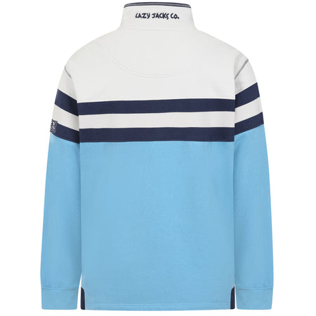 LJ51 - Men's Striped 1/4 Zip Sweatshirt - Ocean