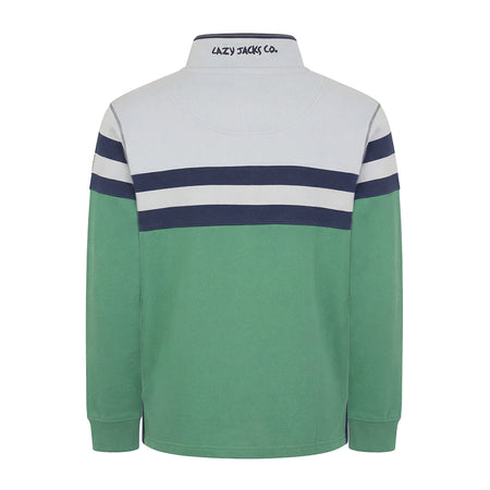 LJ51 - Men's Striped 1/4 Zip Sweatshirt - Seaweed